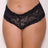 iCollection Lingerie Panties 1/2X / Black Plus Size Pearl Thong by iCollection