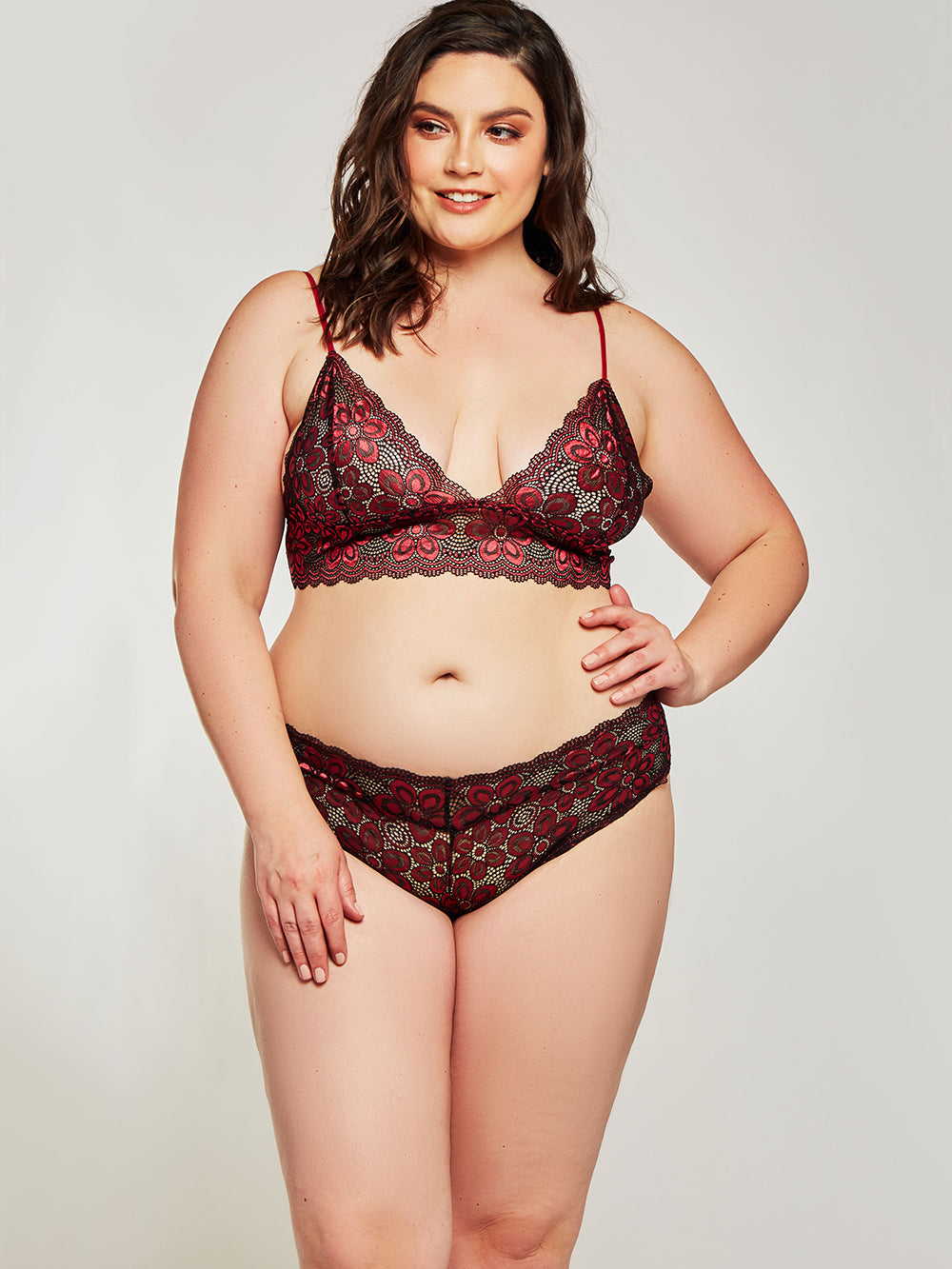 iCollection Plus Size Babydoll Arles Plus Size Bra Set