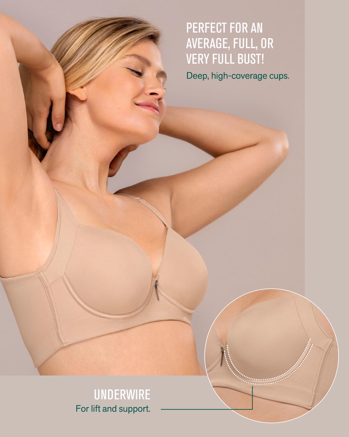 Leonisa Bras Back Smoothing Bra with Soft Full Coverage Cups - High Profile