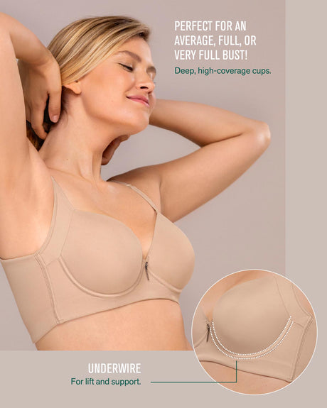 Leonisa Bras Back Smoothing Bra with Soft Full Coverage Cups - High Profile