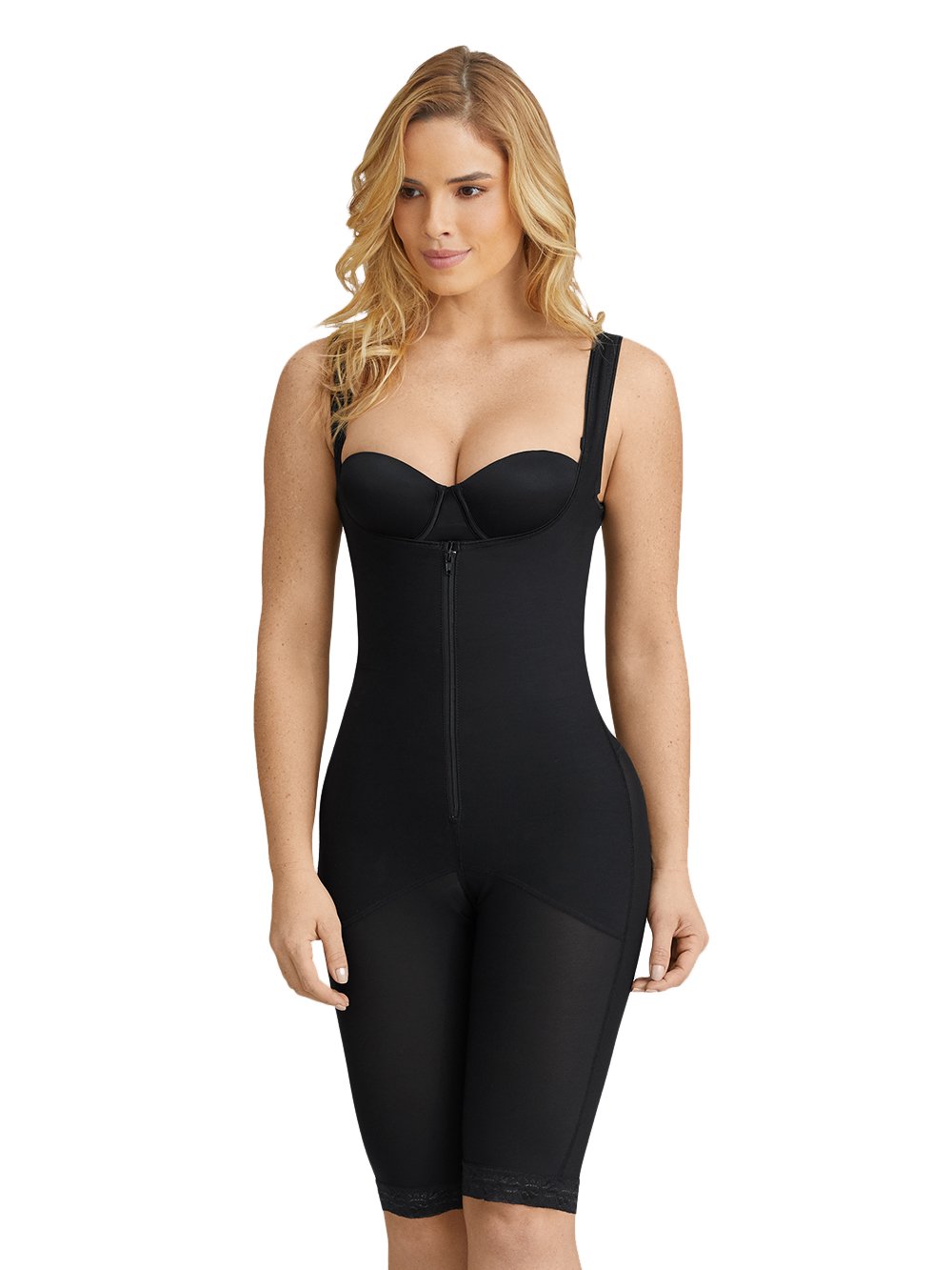 Leonisa Shapewear Black / S Sculpting Body and Thigh Shaper – Wide Straps