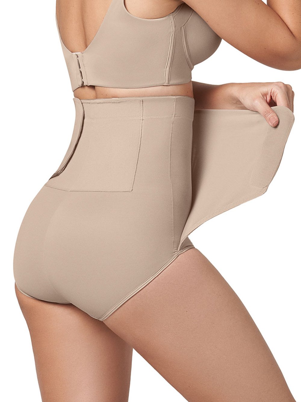 Leonisa Shapewear High-Waisted Postpartum Belly Wrap Firm Compression Panty