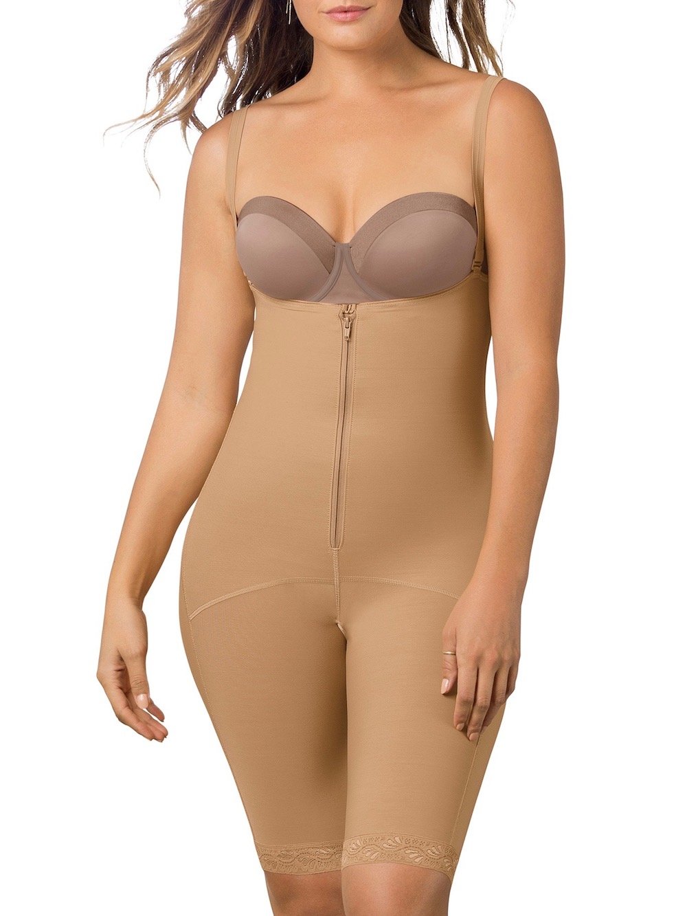 Leonisa Shapewear S / Nude Power Slimmed Mid-Thigh Full Body Shaper