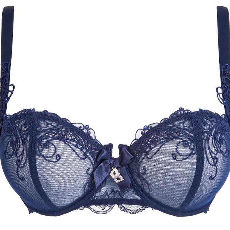 Lise Charmel Bras 32 / B / Black/Violet Vertical seam Demi Cup Bra