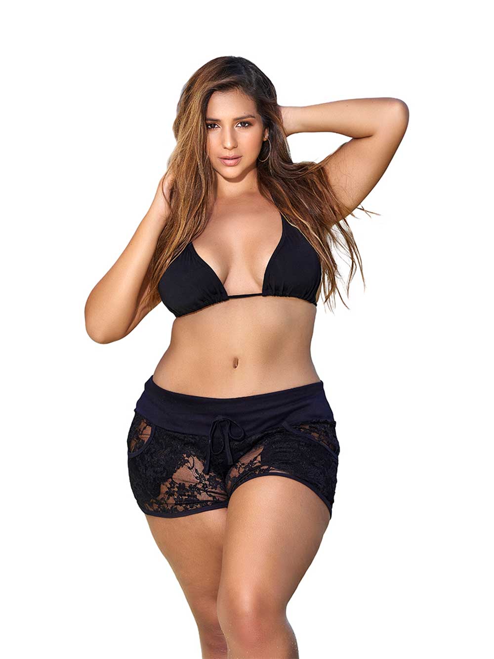 anekdote Frastødende Tutor Plus Size Beach Booty Shorts & Cover Up 7736X - HauteFlair