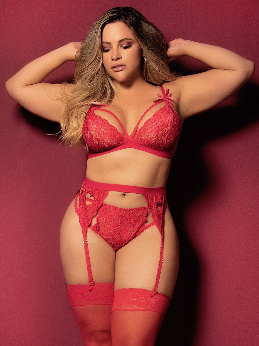 Mapale Bra and Panties Set Plus Size Plus Size Sexy Bra and Panty Garter Sets