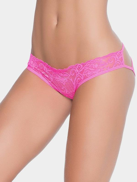 Mapale Cage Panties S / Pink Low Rise Sexy Lace Cage Panties