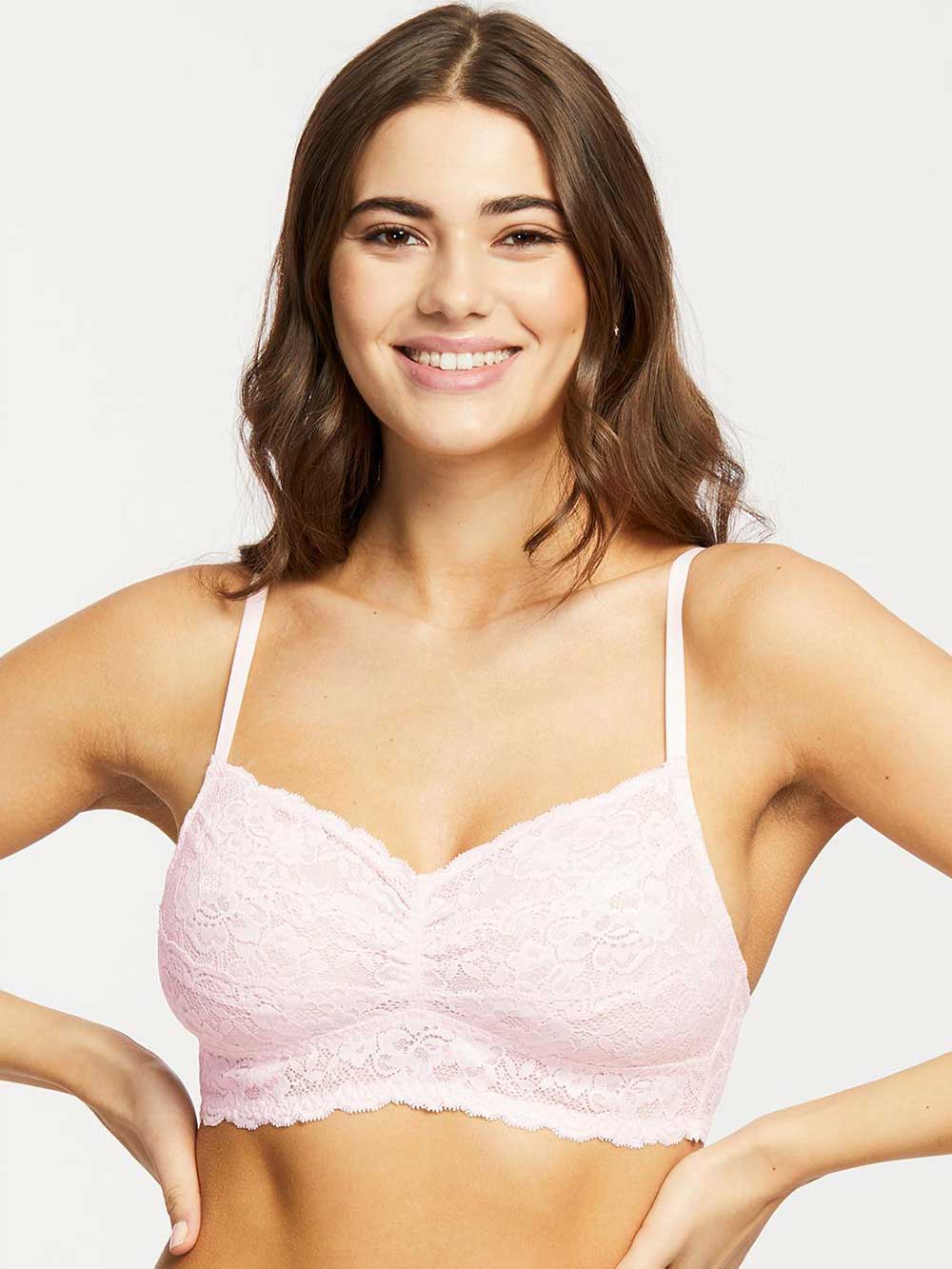 Flirty Nature Lace Racerback Bralette in Ivory Curves