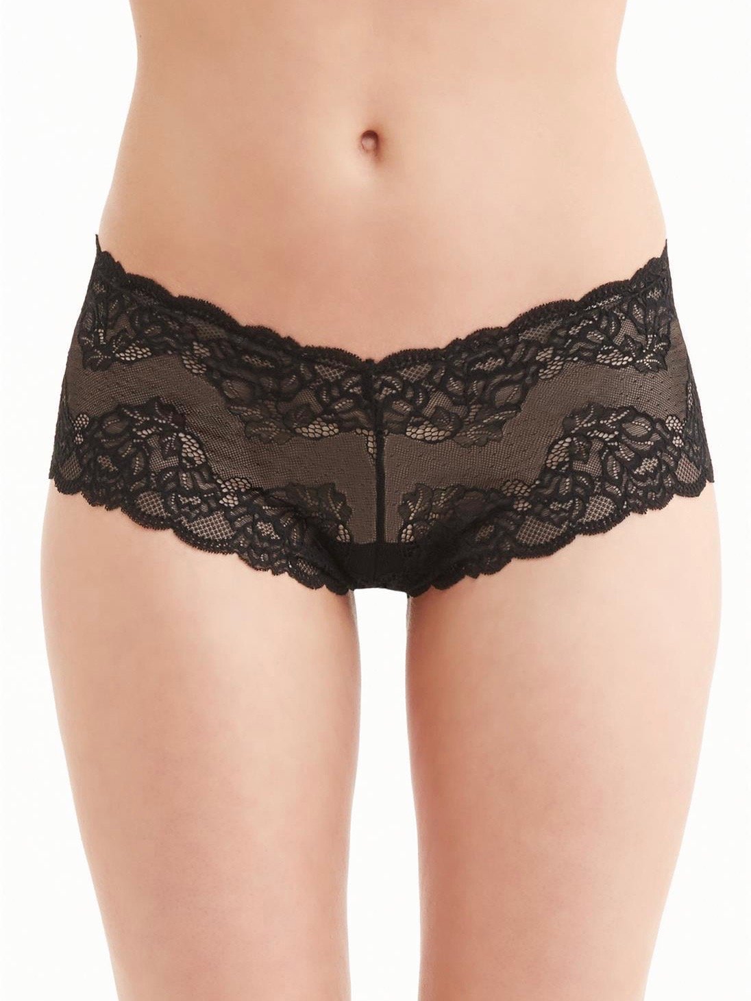 Montelle Intimates Panties S / Black Montelle Cheeky See Through Lace Sexy Panties