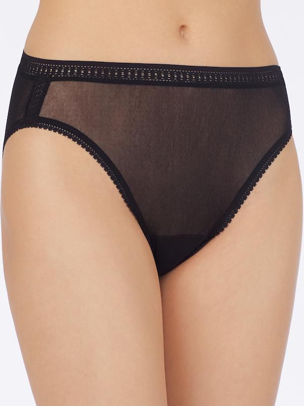 On Gossamer Panties S / black Mesh Hi-Cut Brief Panties 3012