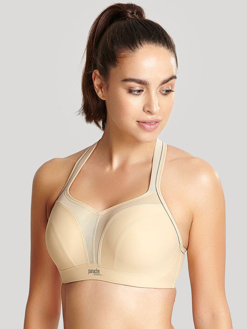 Functional maximum support non-wired sports bra with cross straps on the  back