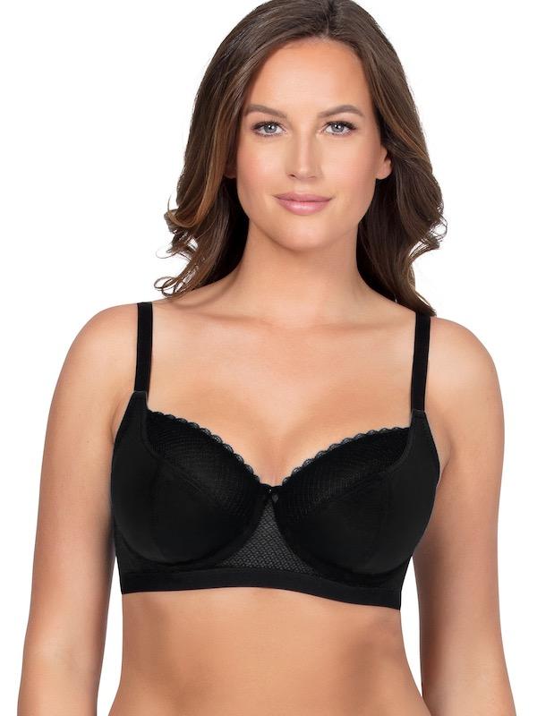 Parfait Bras 30 / D / Black Unlined Plus Size Wire Bra