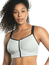 Parfait Bras 32 / C / Silver Parfait Wave Wire-free Zip Front Sports Bra