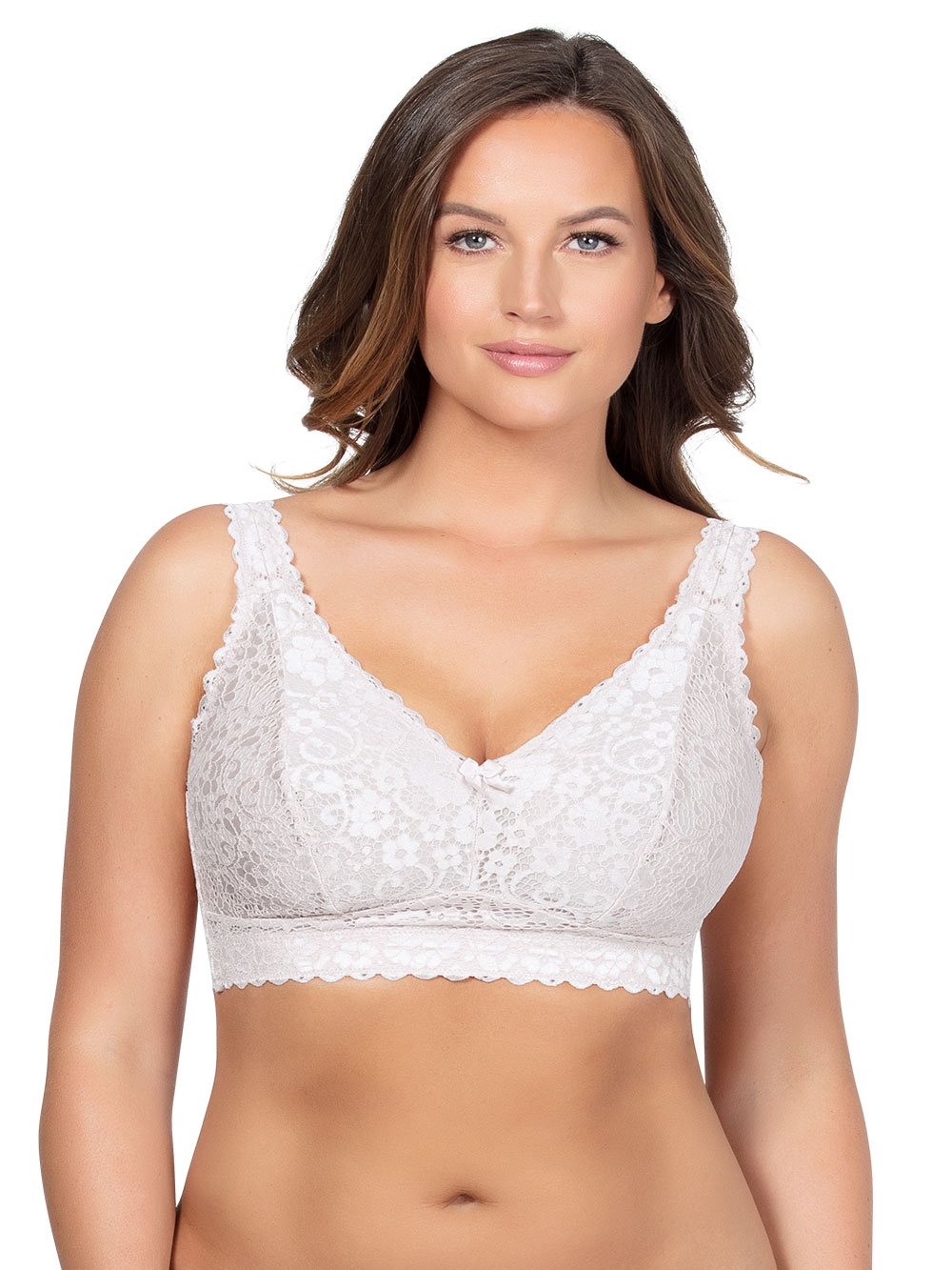 Parfait Bras 32 / D / Pearl White Adriana Lace Bralette