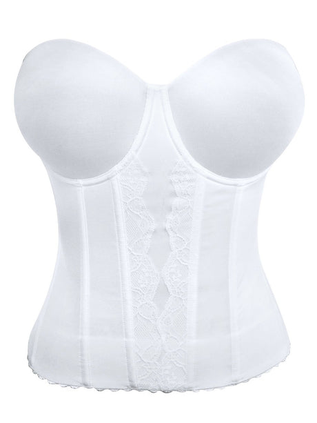 Parfait Bras Elissa Low-Back Bustier Bridal Corset- Pearl White