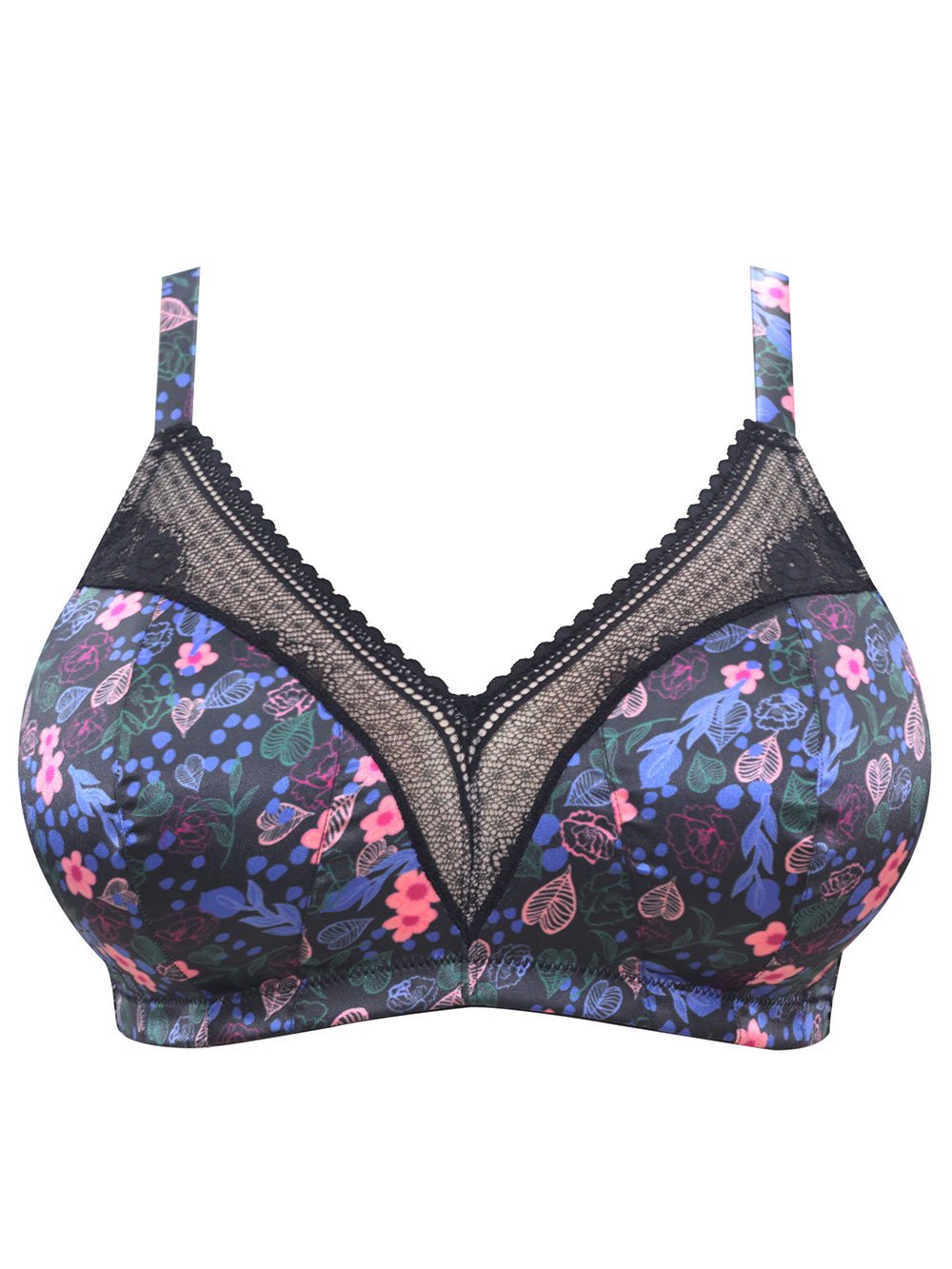 Jade Padded Bralette - Black With Floral - HauteFlair