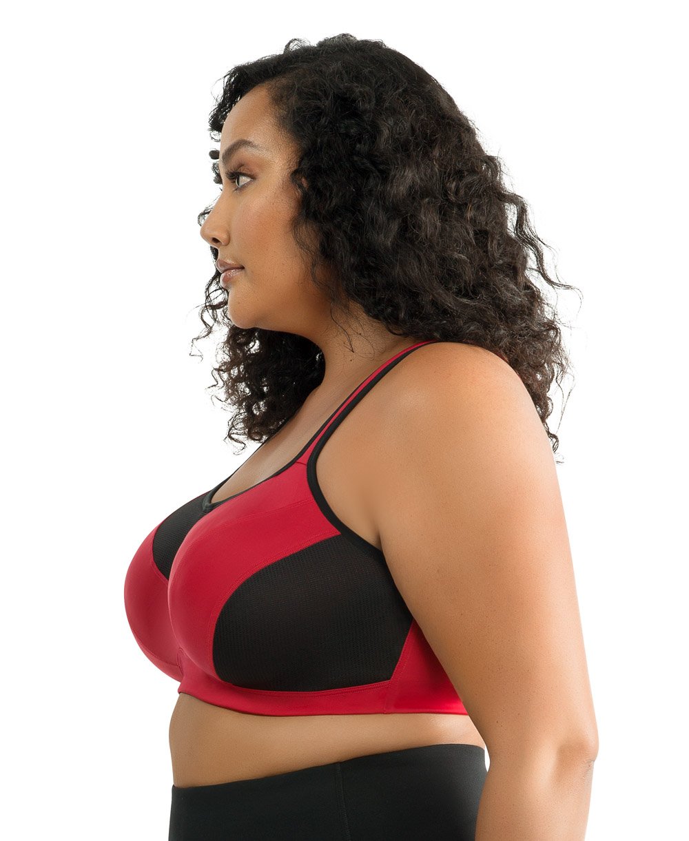 Parfait Active Energy Unlined Sports Bra, Rumba Red w Cherry