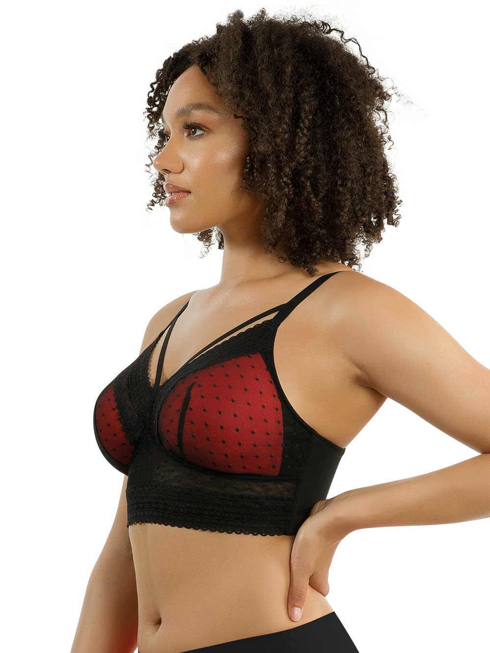 Parfait Bras Parfait Mia Dot Wire-free Padded Mesh Bralette - Black