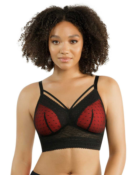 Parfait Bras Parfait Mia Dot Wire-free Padded Mesh Bralette - Black