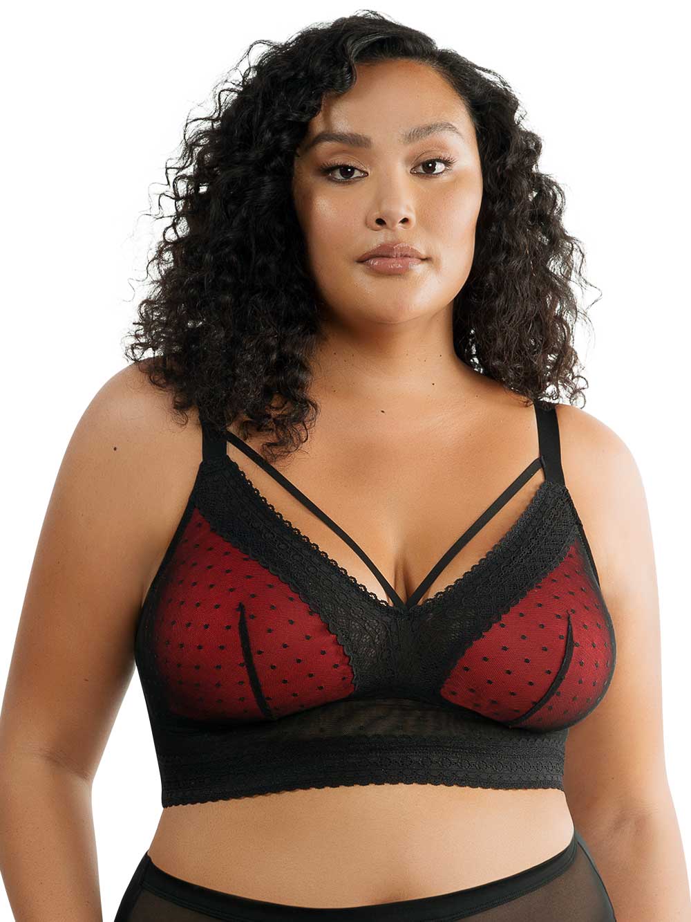 Parfait Bras Parfait Mia Dot Wire-free Padded Mesh Bralette - Black