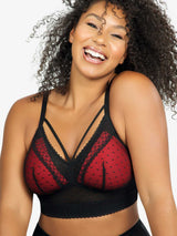 Parfait Bras Parfait Mia Dot Wire-free Padded Mesh Bralette - Black