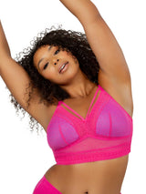 Parfait Bras Parfait Mia Dot Wire-free Padded Mesh Bralette - Bright Pink