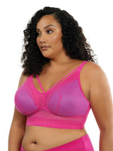 Parfait Bras Parfait Mia Dot Wire-free Padded Mesh Bralette - Bright Pink