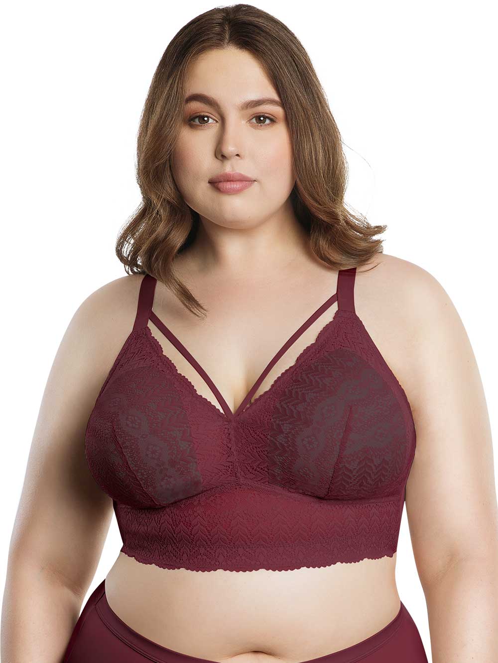 Parfait Bras Parfait Mia Lace Wire-free Padded Lace Bralette - Rio Red