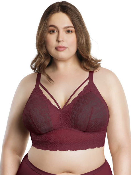 Parfait Bras Parfait Mia Lace Wire-free Padded Lace Bralette - Rio Red