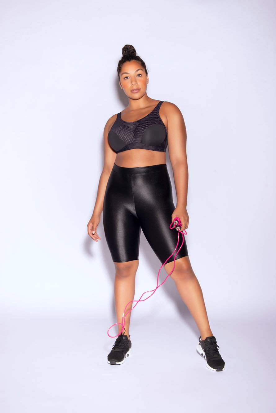 Parfait Bras Parfait Power Fit Unlined Moderate Impact Sports Bra - Black W/ Pink Blush
