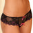 Rene Rofe Crotchless Panties S/M / Black CROTCHLESS LACE THONG PANTIES