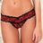 Rene Rofe Crotchless Panties S/M / Red-Black Lace V-Crotchless Thong Panties