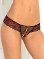 Rene Rofe Crotchless Panties S/M / Red CROTCHLESS LACE THONG PANTIES