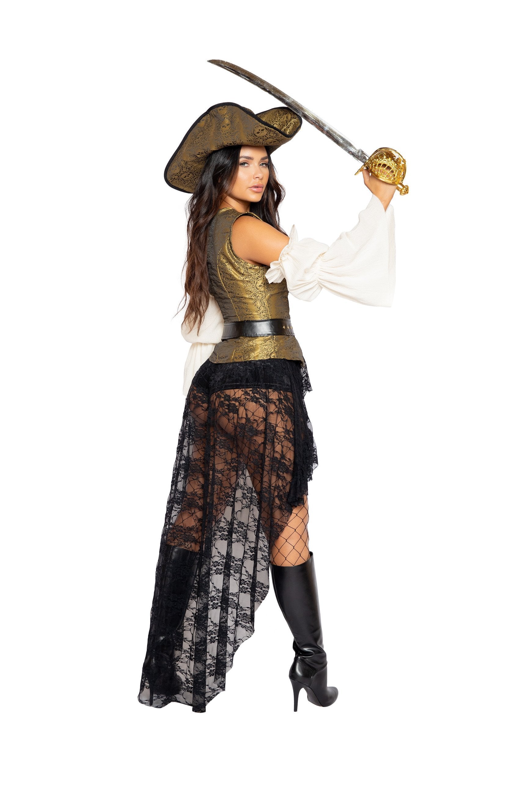 Roma Costume Costumes Small / Gold/Black/Beige 4980 - 6pc Pirate Queen Costume