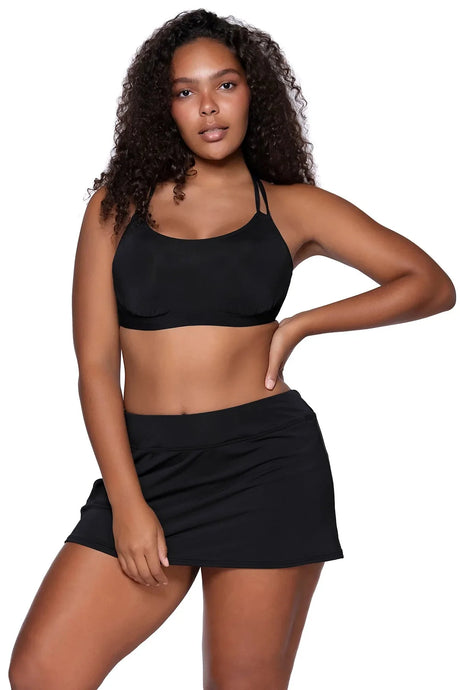 Sunsets Escape "Brands,Swimwear" Sunsets Black Sporty Swim Skirt