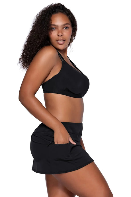 Sunsets Escape "Brands,Swimwear" Sunsets Black Sporty Swim Skirt