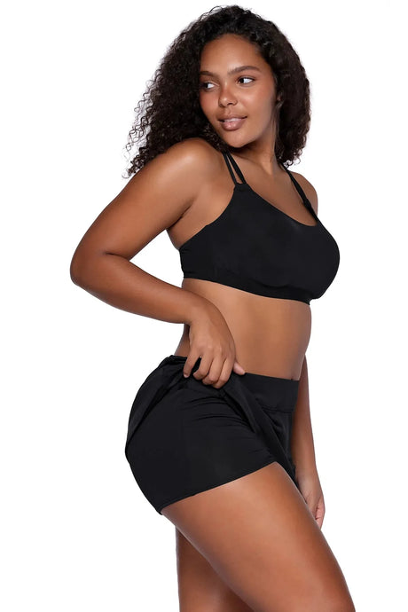 Sunsets Escape "Brands,Swimwear" Sunsets Black Sporty Swim Skirt