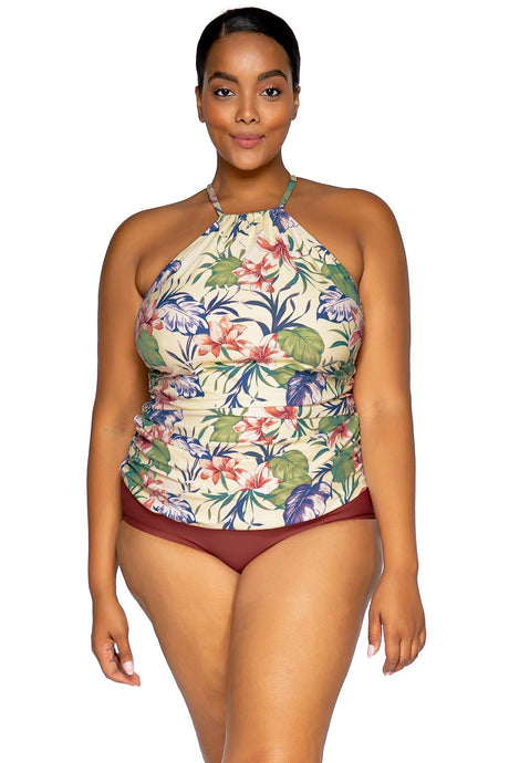 Sunsets Escape "Brands,Swimwear" Sunsets Escape Island Life Harlow High Neck Tankini