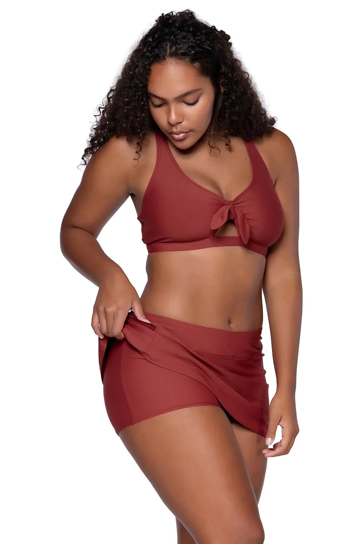Sunsets Escape &quot;Brands,Swimwear&quot; Sunsets Tuscan Red Sporty Swim Skirt