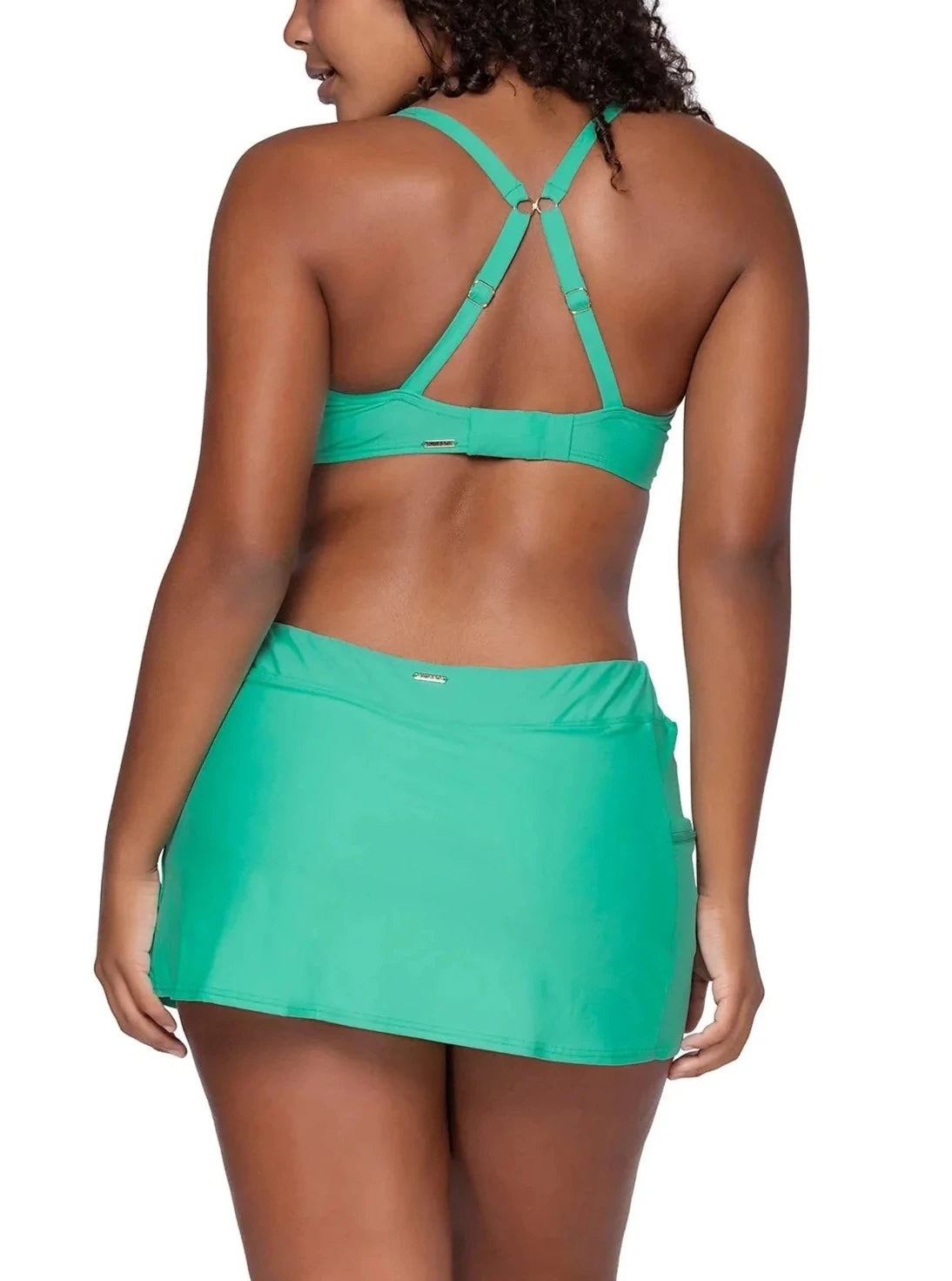 Lands' End Women's Chlorine Resistant Tummy Control Adjustable Swim Skirt  Swim Bottoms - 4 - Turquoise : Target