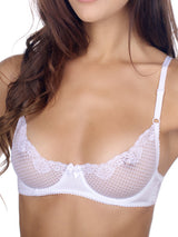 Timpa Bras 32 / A / White Duet Lace Underwire Demi Bra